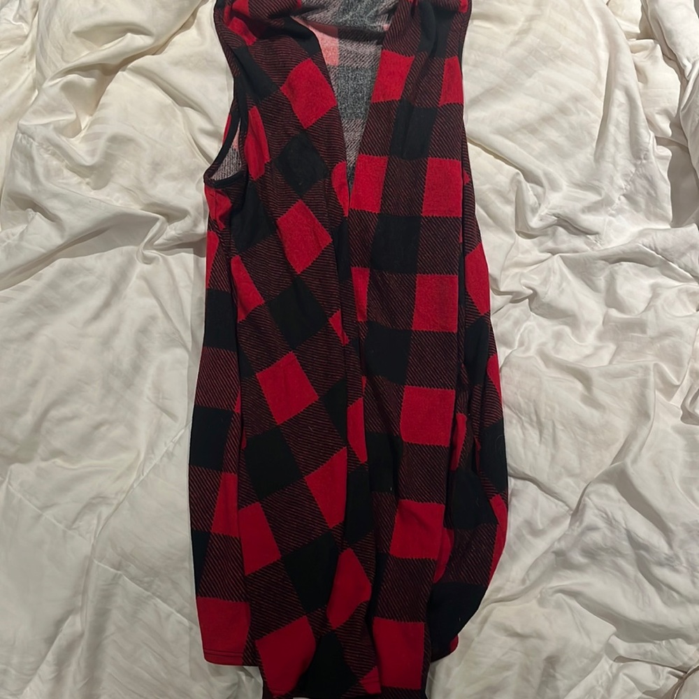 Buffalo plaid long length Poncho